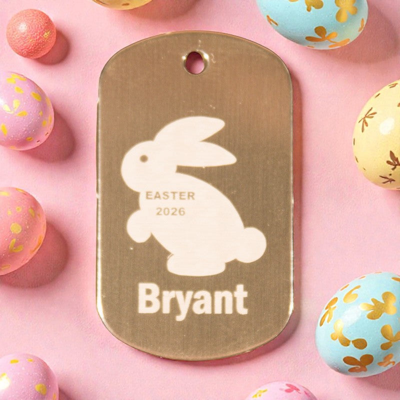 Bunny Dog Tags Easter 2026 with Personalized Name