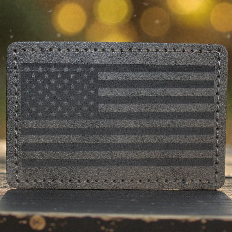 American Flag Leatherette Iron-On Patch
