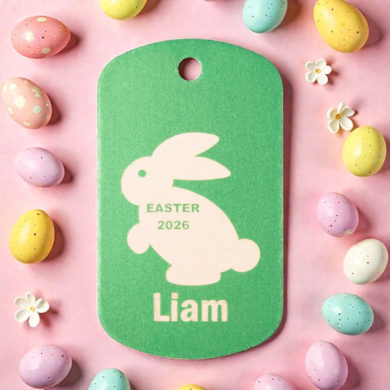 Bunny Dog Tags Easter 2026 with Personalized Name