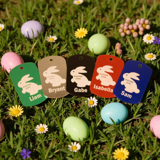 Bunny Dog Tags Easter 2026 with Personalized Name