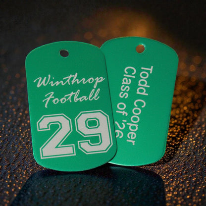 Player Dog Tag with Team, Number, Player Name and Year
