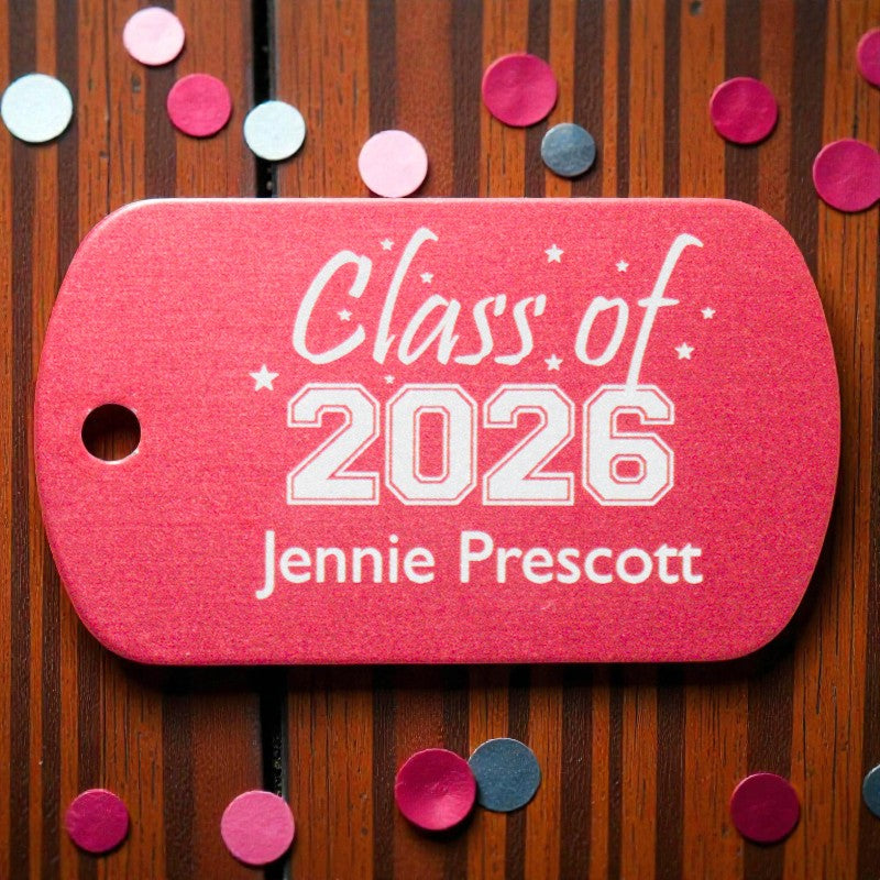 School "Class of" Dog Tag with Year & Student's Name