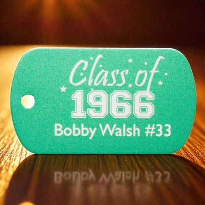 School "Class of" Dog Tag with Year & Student's Name