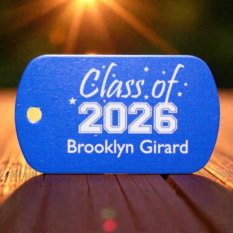 School "Class of" Dog Tag with Year & Student's Name