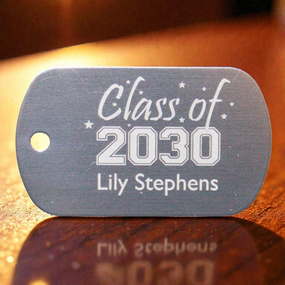 School "Class of" Dog Tag with Year & Student's Name