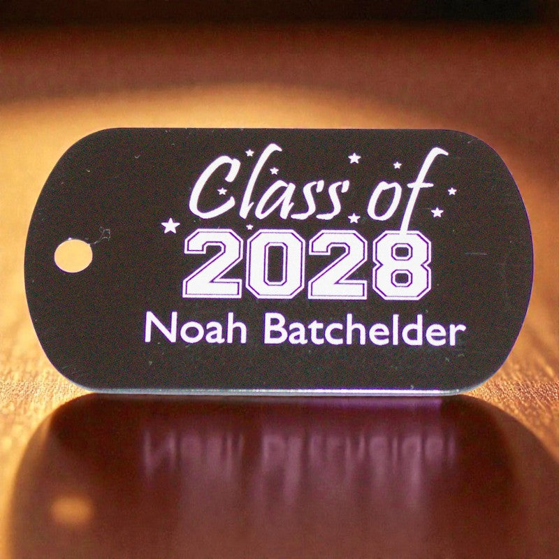 School "Class of" Dog Tag with Year & Student's Name