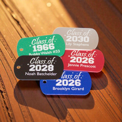 School "Class of" Dog Tag with Year & Student's Name