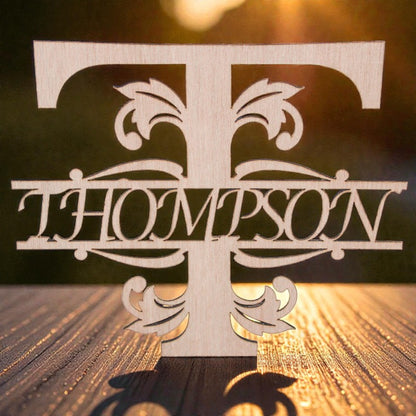 Laser Cut Wood Fancy Letter with Customized Name