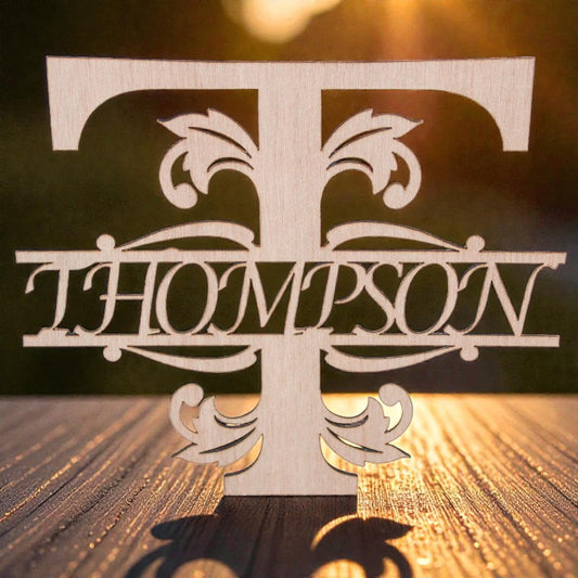 Laser Cut Wood Fancy Letter with Customized Name