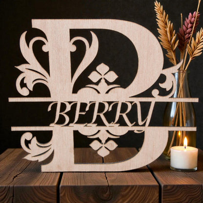 Laser Cut Wood Fancy Letter with Customized Name