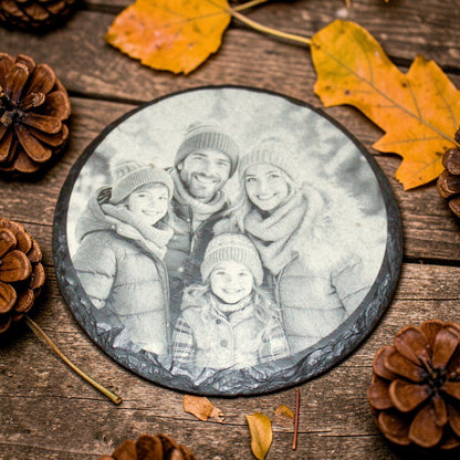 Your Photos Engraved on Slate Stone Coasters
