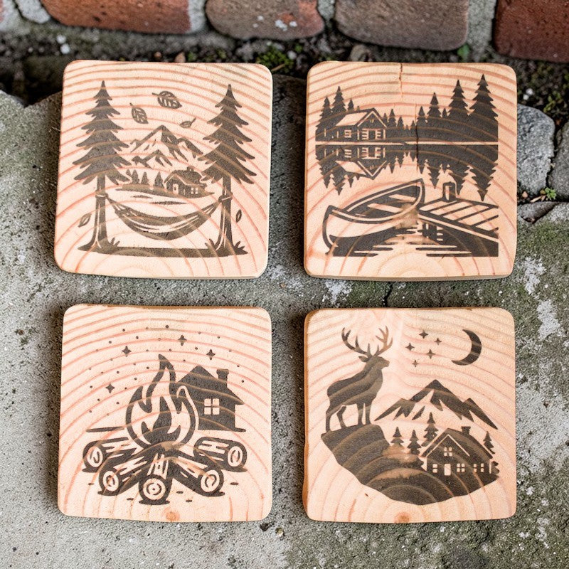Rough Saw Cut Lumber Wood Coasters
