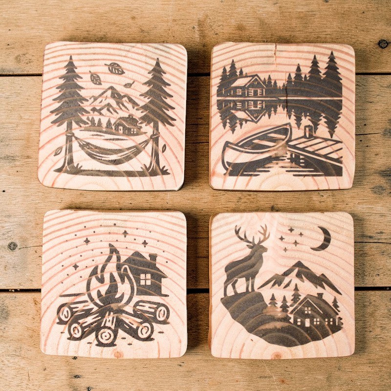 Rough Saw Cut Lumber Wood Coasters