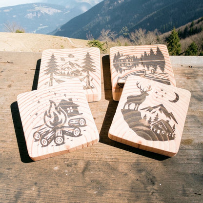 Rough Saw Cut Lumber Wood Coasters