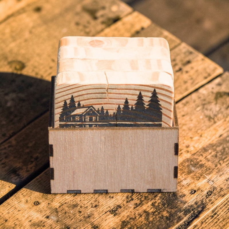 Rough Saw Cut Lumber Wood Coasters
