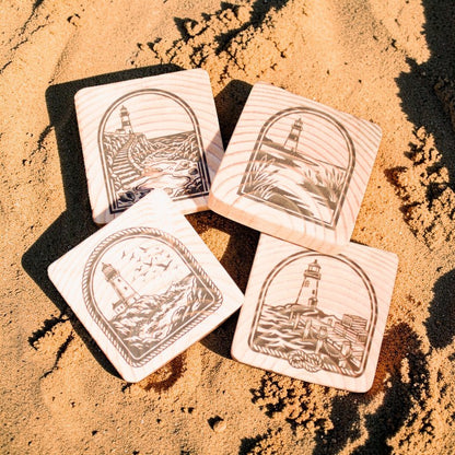 Rough Saw Cut Lumber Wood Coasters