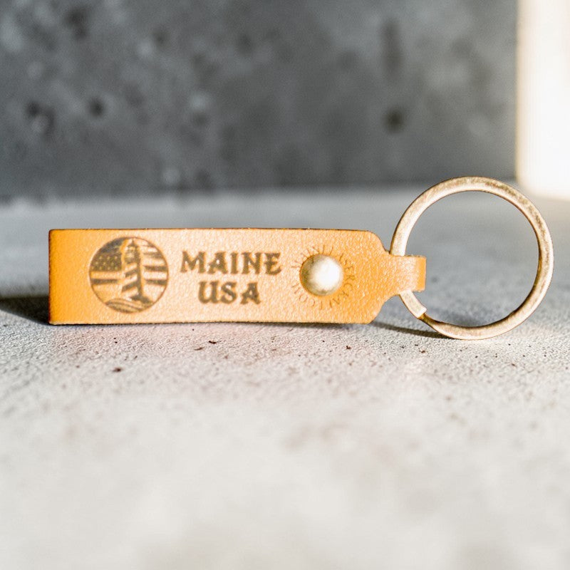Riveted Leather Loop Keychains