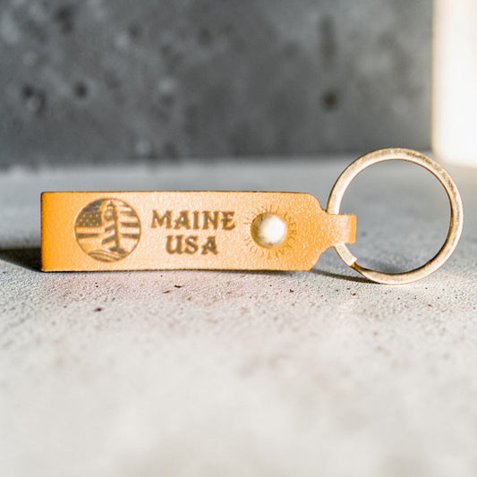 Riveted Leather Loop Keychains
