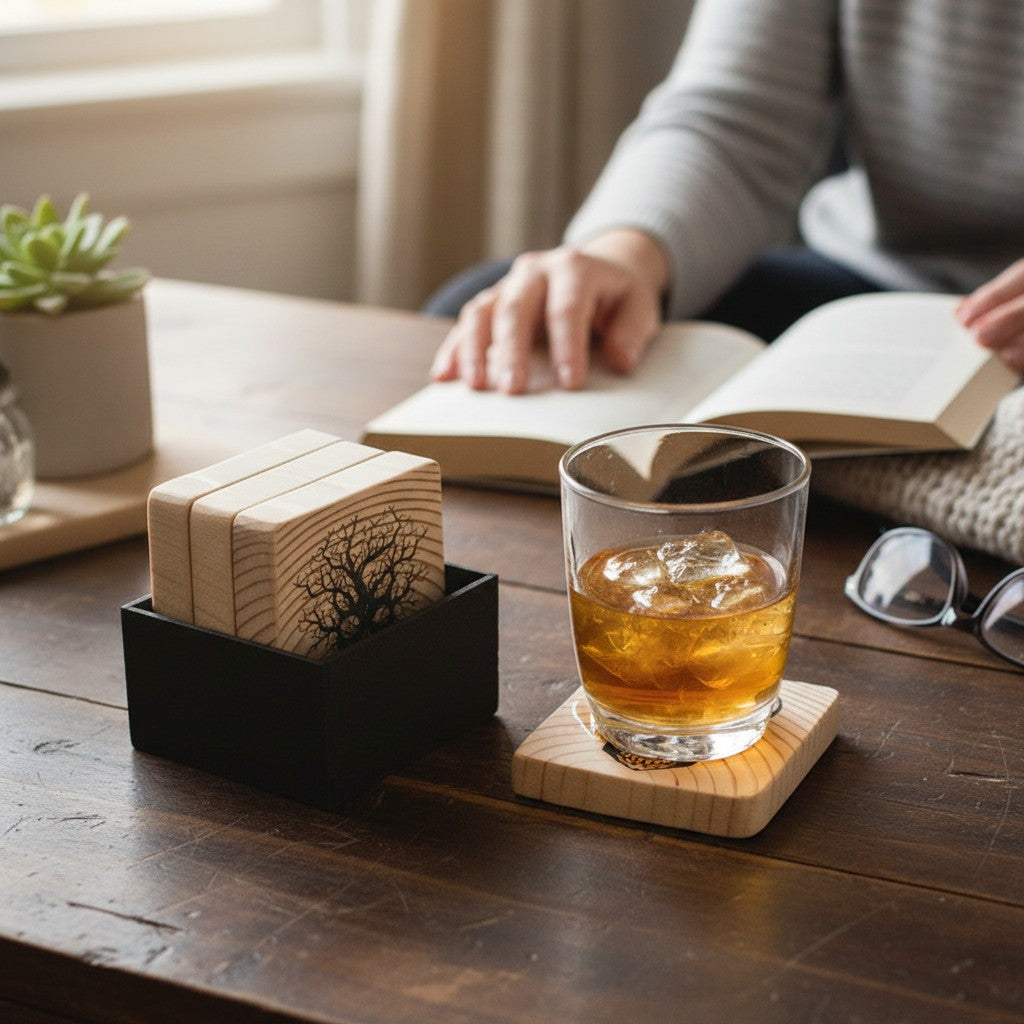 Rough Saw Cut Lumber Wood Coasters