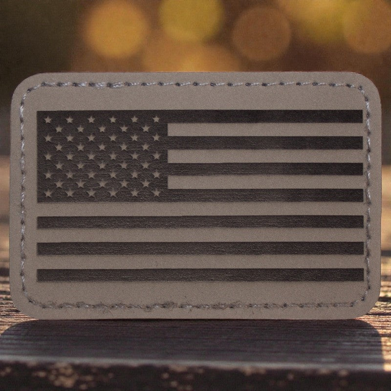 American Flag Leatherette Iron-On Patch