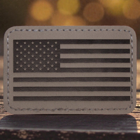 American Flag Leatherette Iron-On Patch