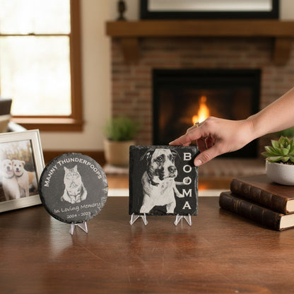 Pet Memorial Stone with Photo, Name & Personal Message